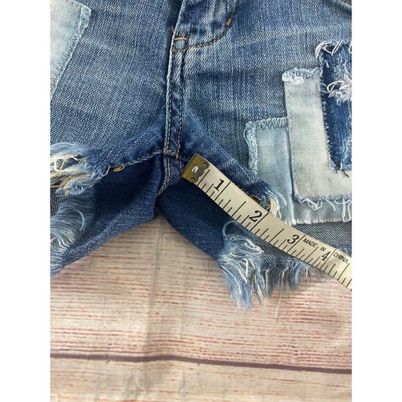 Blank NYC Patch Work Raw Hem Women's Distressed Shorts - 26 - Picture 8 of 12